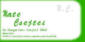 mate csejtei business card