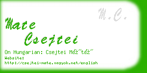 mate csejtei business card